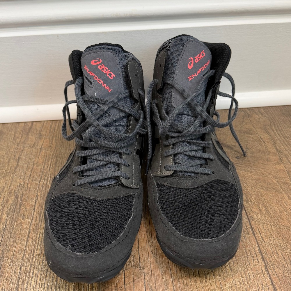 ASICS Snapdown Wrestling Shoes Men 10.5 Black Grey
